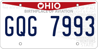 OH license plate GQG7993