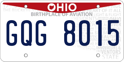 OH license plate GQG8015