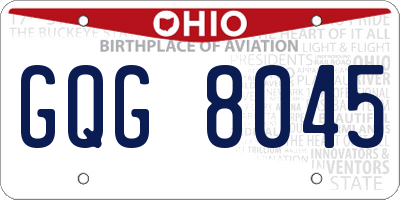 OH license plate GQG8045