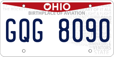 OH license plate GQG8090