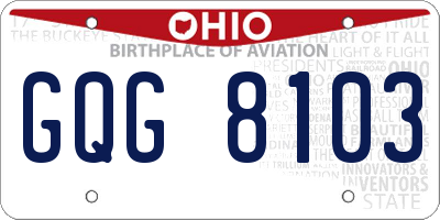 OH license plate GQG8103