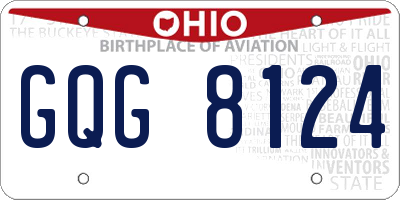 OH license plate GQG8124