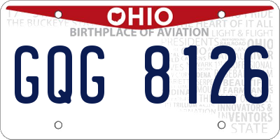 OH license plate GQG8126