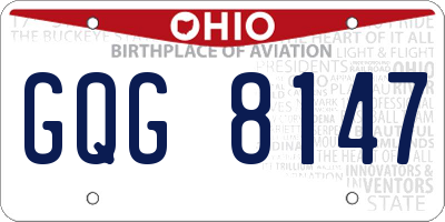 OH license plate GQG8147