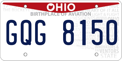 OH license plate GQG8150