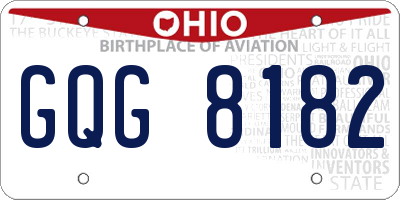OH license plate GQG8182