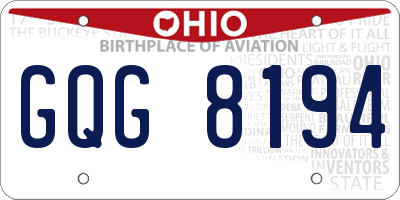 OH license plate GQG8194