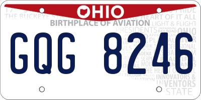 OH license plate GQG8246
