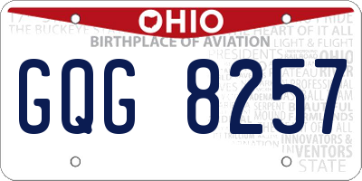 OH license plate GQG8257