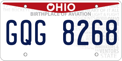 OH license plate GQG8268