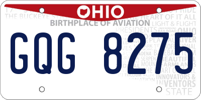 OH license plate GQG8275