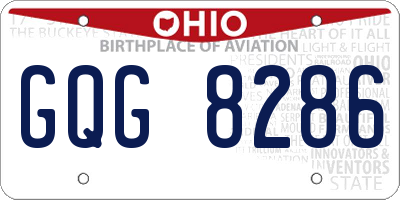 OH license plate GQG8286