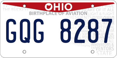 OH license plate GQG8287