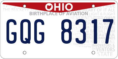 OH license plate GQG8317