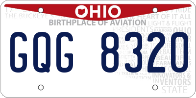 OH license plate GQG8320