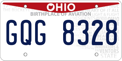 OH license plate GQG8328
