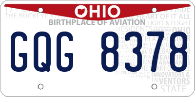OH license plate GQG8378