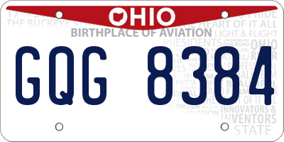 OH license plate GQG8384