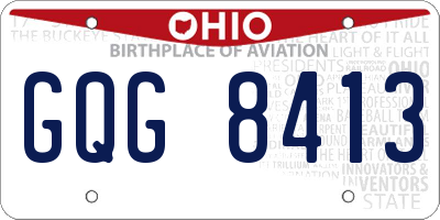 OH license plate GQG8413