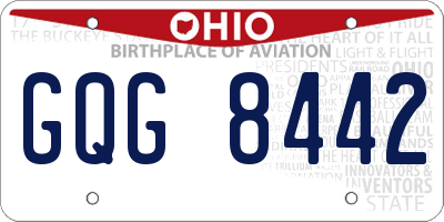 OH license plate GQG8442