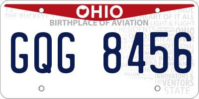 OH license plate GQG8456