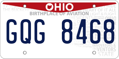 OH license plate GQG8468