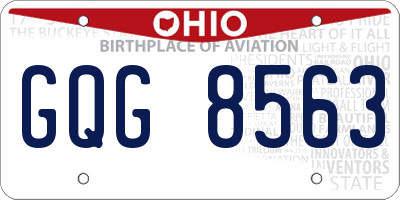 OH license plate GQG8563