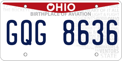 OH license plate GQG8636