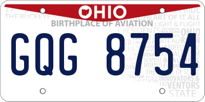 OH license plate GQG8754