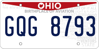 OH license plate GQG8793