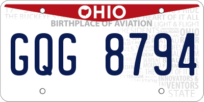 OH license plate GQG8794