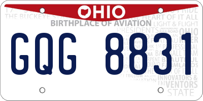 OH license plate GQG8831