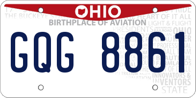OH license plate GQG8861