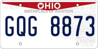 OH license plate GQG8873