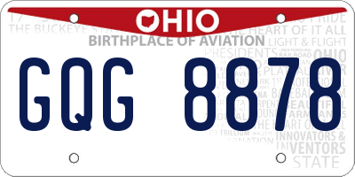 OH license plate GQG8878