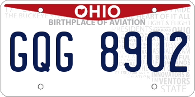 OH license plate GQG8902