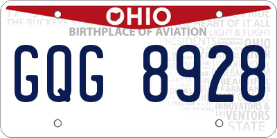 OH license plate GQG8928