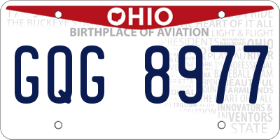 OH license plate GQG8977