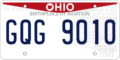 OH license plate GQG9010