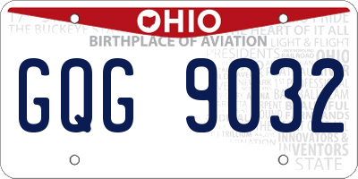 OH license plate GQG9032