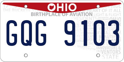 OH license plate GQG9103