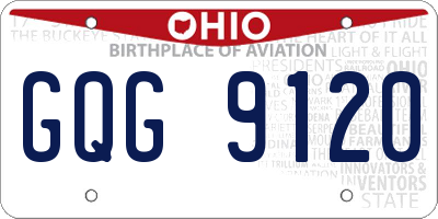 OH license plate GQG9120