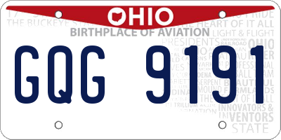 OH license plate GQG9191