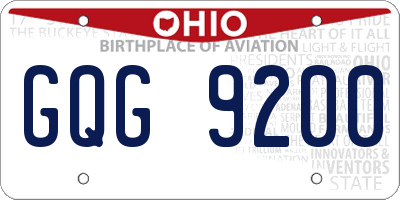 OH license plate GQG9200
