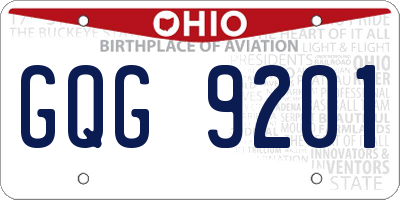 OH license plate GQG9201
