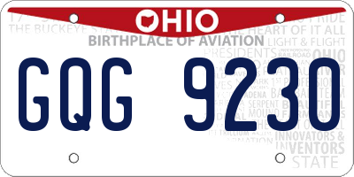 OH license plate GQG9230