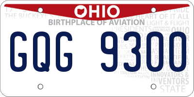 OH license plate GQG9300