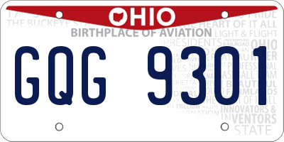 OH license plate GQG9301