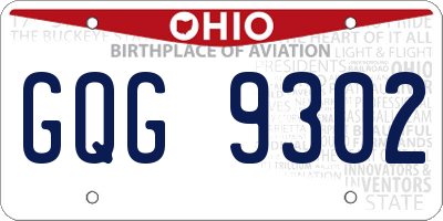 OH license plate GQG9302