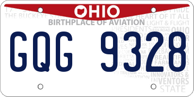 OH license plate GQG9328